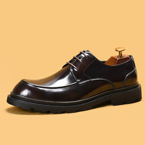 Los artículos de primera mano de cuero para hombre S0051Y están llenos de zapatos de negocios de cara brillante de charol Derby británico - Product Image 2
