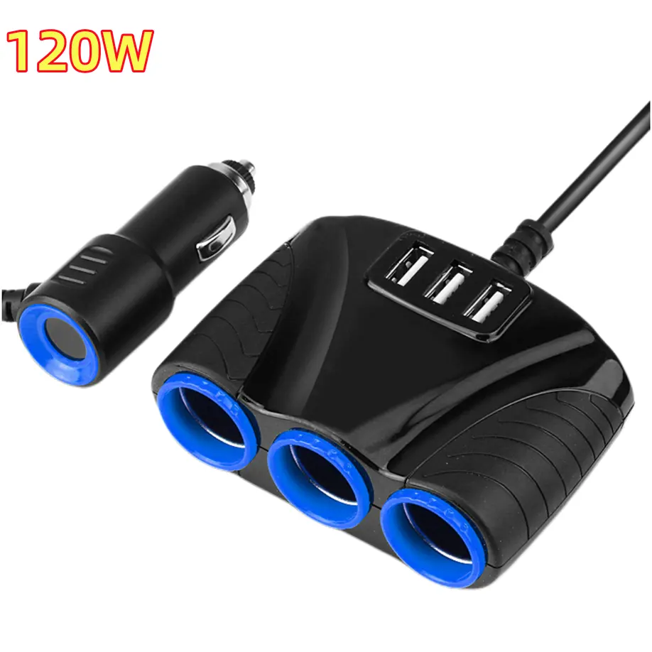 자동차 충전기 3 in 1 담배 라이터 전원 어댑터 소켓 분배기 3.1A 12V USB 차량용 충전기 iPhone iPad 전화 DVR GPS 키트