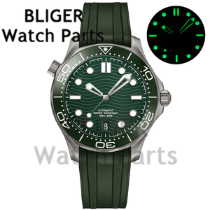 Montre mécanique analogique pour homme personnalisable DIY 41 mm en acier inoxydable, mouvement NH35A, date à 6 <span class=keywords><strong>heures</strong></span>, bracelet en caoutchouc, lunette rotative - Product Image 3