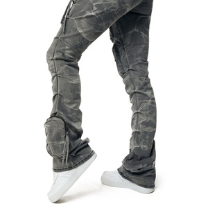 Pantalones Cargo de Mujer Slvow Personalizados, de Moda, de Talle Alto, Ajustados, con Múltiples Bolsillos, Lavado Desgastado, Estilo Apilado - Product Image 6