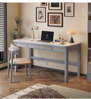 Bureau d'ordinateur portable/table d'étude moderne en bois de chêne massif et console sculptée à la main chinoise avec tiroir, durable