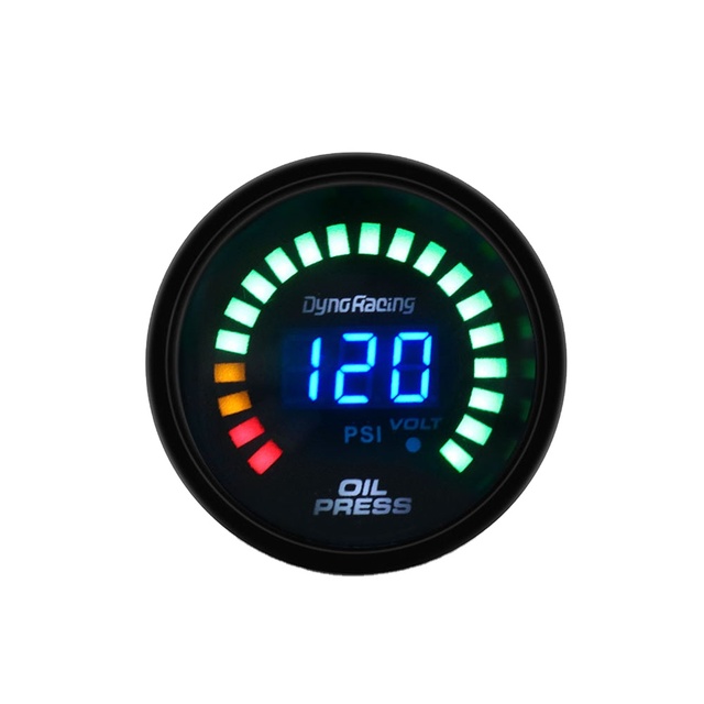 ZKHD 2'' 52MM Digital LED Psi Oil Press Pressure Gauge Car Meter Kit with Sensor for 12V Universal Racing Gauge Car Modification