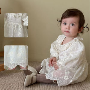 Vestito Autunnale alla Moda per Bambina, Maniche Lunghe, Tinta Unita, Dolce, in Lana, ODM, Jacquard, Stile Principessa - Product Image 1