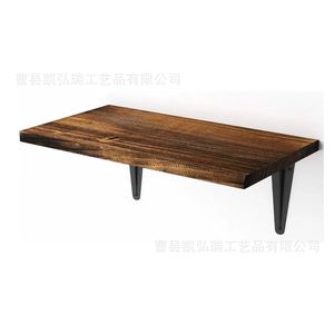 Cross-border wooden <b>wall</b>-<b>mounted</b> storage rack, solid wood straight <b>shelf</b>, suitable for living room, entryway, and bedroom. - Product Image 5
