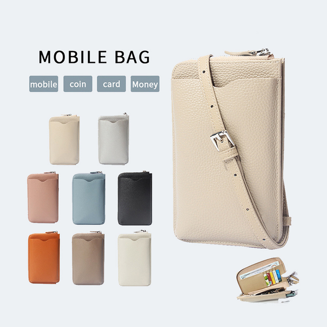 Real Leather Mobile Cell Phone Purse Wallet Small Crossbody Bags and Cases for Apple Iphones Women Purse Mobile Phone Bags