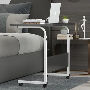 Soporte plegable para ordenador portátil, mesa de escritorio con diseño Simple de álamo completo con ruedas, fácil de limpiar, para toda la familia