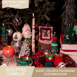 Bougie parfumée en forme de <span class=keywords><strong>sapin</strong></span> de Noël, vente en gros personnalisée, décoration de Noël faite à la main, souvenir de vacances, cadeau - Product Image 1