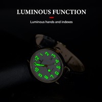 Montre mécanique à mouvement automatique avec logo personnalisé, 50 pièces, boîtier en acier inoxydable, grand cadran en émail, bracelet en cuir luminescent, 41 mm pour homme