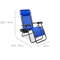 Chaise de jardin minimaliste en bois massif zéro gravité inclinable salon pliant et portable en fer mobilier d'extérieur chaise de pelouse