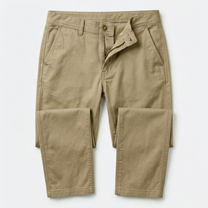 Pantalones Chinos de Lona Gruesa para Hombre, Cintura Media, Bordados, Personalizados, Pierna Recta, Cierre de Cremallera, Frente Plano, Casuales, Servicio OEM - Product Image 1