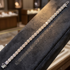 สร้อยข้อมือทองคำขาว 14K เพชรเพาะเลี้ยงในห้องปฏิบัติการ ขนาด 6.6 นิ้ว - Product Image 2