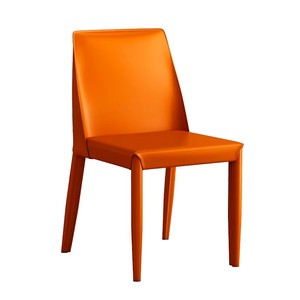 Sedie da Pranzo Moderne di Lusso in Pelle con Gambe in Ferro Resistenti, Schienale Ecologico e Design a Sella alla Moda per Casa, Hotel e Lounge - Product Image 5