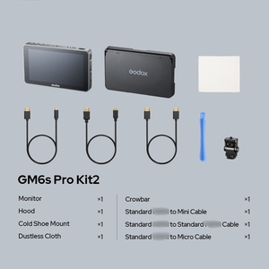 Moniteur de caméra Godox GM6S Pro 4K 5,5 pouces 10W ultra lumineux pour DSLR, écran tactile IPS FHD 1920x1080, vidéo 4K, moniteur de terrain 3D LUT - Product Image 6