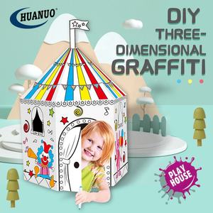 卸売マジック落書きDiy教育段ボール製図ハウスおもちゃキッズDiyハウスおもちゃ落書き - Product Image 2