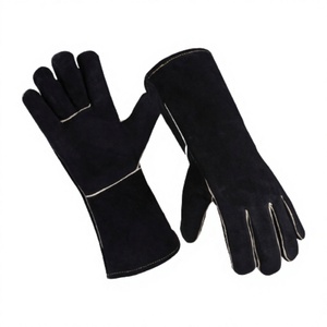 Gants de Soudure de Sécurité Robustes de Qualité Supérieure en Cuir de Vachette Fendu avec Doublure en Coton Polaire Anti-Vibrations, Anti-Chaleur et Anti-Étincelles - Product Image 1