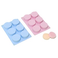 Moule à Gâteau Cylindre Rond 6 Cavités Moule à Chocolat pour Muffin Cupcake Brownie Gâteau Pudding Cercle Moule en Silicone