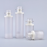 Flacon pompe sans air en plastique givré pour sérum de soin de la peau, crème pour le visage, lotion, sérum, crème de fond de teint