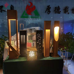 Lâmpada de escultura corten de aço inoxidável, caixa de luz para jardim - Product Image 2