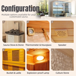 Sauna Tradicional Interior para 4-5 Personas, Más Vendida, con <span class=keywords><strong>Estufa</strong></span> Eléctrica Harvia y Madera de Hemlock para Relajación con Vapor Seco en Casa - Product Image 2