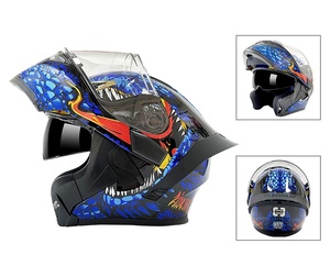 Casco de Motocicleta Integral ABS con Visera Doble Abatible y Alerón Trasero Grande, para Todas las Estaciones, Directo de Fábrica - Product Image 2