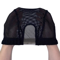 IRUIBEAUTY Filet à cheveux élastique et respirant avec sangle réglable en matériau composite, bonnet de perruque en U noir pour fermeture frontale DIY, usage domestique