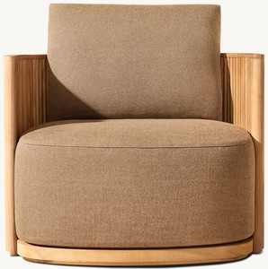 Sillón Giratorio de Lujo <span class=keywords><strong>Byron</strong></span> de Diseño Moderno Sofá de Madera de Teca para Espacios al Aire Libre Hoteles Salas de Estar y Parques - Product Image 2