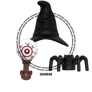 G0185 Série Halloween : Figurines de construction en plastique DIY miniatures pour enfants - <span class=keywords><strong>Petit</strong></span> <span class=keywords><strong>garçon</strong></span>, Sorcière, Loup-<span class=keywords><strong>garou</strong></span>, Citrouille rieuse - Product Image 5