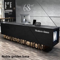 Meubles de bureau, d'hôtel et de salon de beauté sur mesure, comptoir de réception moderne noir, table de réception