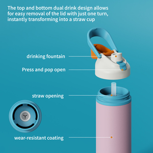 Watersy - Nueva Botella de Agua Deportiva Portátil de Acero Inoxidable de Doble Pared con Aislamiento al Vacío, Vaso de Viaje con Asa - Product Image 2