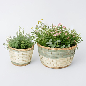 Cesto portaoggetti <span class=keywords><strong>in</strong></span> tessuto di salice fatto a mano Design vaso floreale cesto per piante di <span class=keywords><strong>vimini</strong></span> - Product Image 3