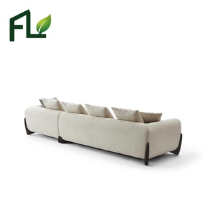 أريكة حديثة من المصنع بسعر المصنع أريكة عصرية لغرفة المعيشة للفنادق ثلاثة مقاعد على شكل حرف L أريكة زاوية مخملية مقطعية - Product Image 3