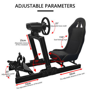 Cockpit de simulation de course pliable d'usine, réglable, en alliage d'aluminium 4080, à entraînement <span class=keywords><strong>direct</strong></span>, pour Thrustmaster MOZA Logitech - Product Image 3