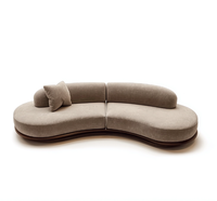 Modernes Weißes Konvertierbares Polstersofa-Set Geschwungenes 3-Sitzer Stoffsofa für Apartment, Hotel & Villa Wohnzimmer