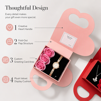 Boîte d'emballage de luxe personnalisée avec rabat pliable, poignée en forme de cœur, carte de vœux, cadeau de la Saint-Valentin, bijoux, vente en gros OEM ODM