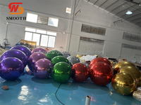 Boule miroir géante ZKAI de haute qualité à double couche gonflable pour publicité et décoration de fête