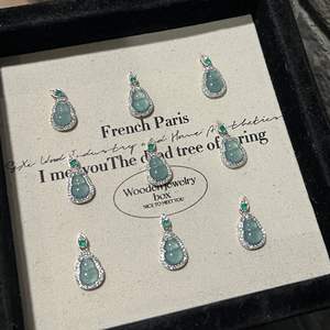 Collier papillon en argent pur S925 naturel et rafraîchissant, avec jade bleu d'eau (matière dangereuse), pour femme, pendentif fin pour clavicule - Product Image 2