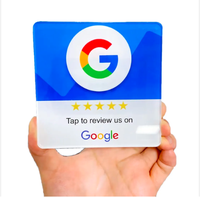 Plaque de visiteur Google NFC en PVC/acrylique avec interface RFID et code QR pour restaurant, autocollant adhésif arrière programmable