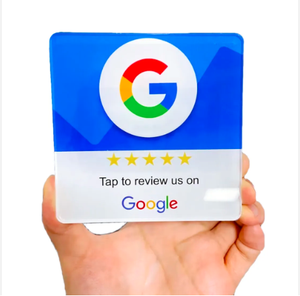 Plaque de visiteur Google NFC en PVC/acrylique avec interface RFID et <span class=keywords><strong>code</strong></span> QR pour restaurant, autocollant adhésif arrière programmable - Product Image 4