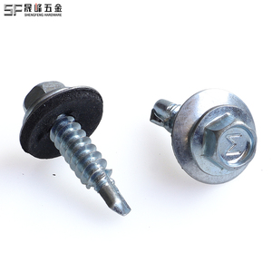 Vis autoperceuse à tête hexagonale noire ST5.5*20 ST6.3*65 <span class=keywords><strong>avec</strong></span> rondelle EPDM, en <span class=keywords><strong>acier</strong></span> inoxydable 410 finition brute pour structure en <span class=keywords><strong>acier</strong></span> léger - Product Image 3