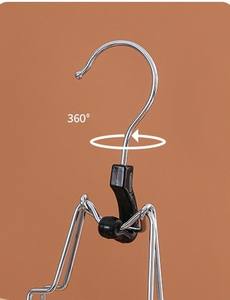 Cintres magiques Lavinia <span class=keywords><strong>en</strong></span> bois naturel et acier inoxydable, économiseurs d'espace, antidérapants, multi-niveaux pour jupes - Product Image 4