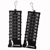 Compteur de coups de golf Amrta Deluxe 18 trous en plastique ABS léger, durable, portable, noir, accessoires de golf personnalisés, vente en gros