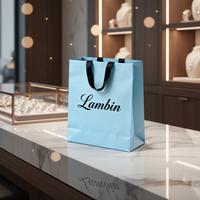 Sacs d'emballage de luxe en carton écologique personnalisés en gros avec logo gaufré et poignées plates pour bijouteries et magasins de vêtements