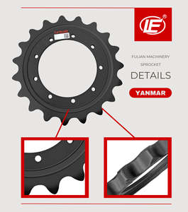 Детали ходовой части для мини-экскаватора <span class=keywords><strong>Yanmar</strong></span> <span class=keywords><strong>B6</strong></span>, резиновая направляющая с передним натяжным роликом, комплект несущих роликовых звездочек - Product Image 3
