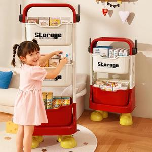Prateleira de Armazenamento de Brinquedos para Crianças, Prateleira de Armazenamento Multi-camadas para Bebês, Organização Móvel Multifuncional para Lanches, Prateleira de Armazenamento com Fenda - Product Image 5