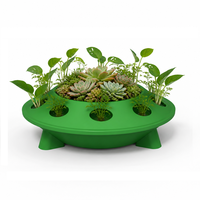 Pot de fleurs en plastique de petite taille pour plantes succulentes, forme OVNI, avec trou de drainage, décoration de bureau à domicile, couleur personnalisée