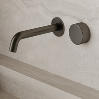 Robinet de lavabo mural monocommande contemporain en or brossé, acier inoxydable 304, mitigeur de lavabo moderne, accessoires de salle de bain de qualité