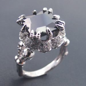 Mystic Topaz Engagement Ring in Rhodium Plated Silver Natural <b>Cushion</b> <b>Rainbow</b> Wedding Party - Product Image 3