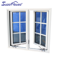 Ventana francesa/abatible de aleación de aluminio barata Superhouse con barra de Colonia y certificado a prueba de huracanes NFRC