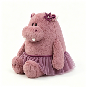 Peluche hippopotame ballerine personnalisée, peluche hippopotame tutu, jouet en peluche hippopotame - Product Image 1