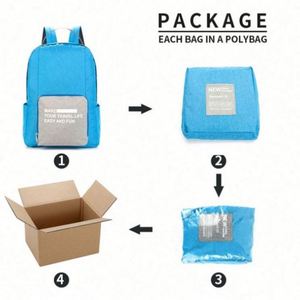 Sac à dos pliable de voyage léger et élégant en polyester cationique, idéal pour l'école - Product Image 3